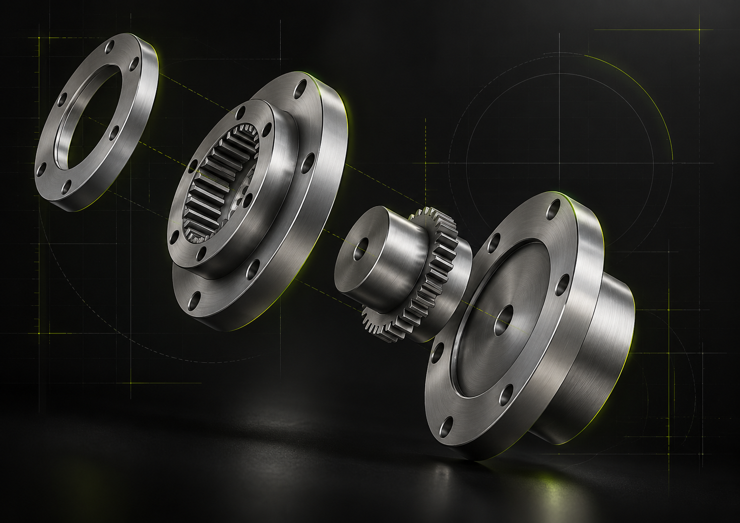 Mobile gear coupling for crane